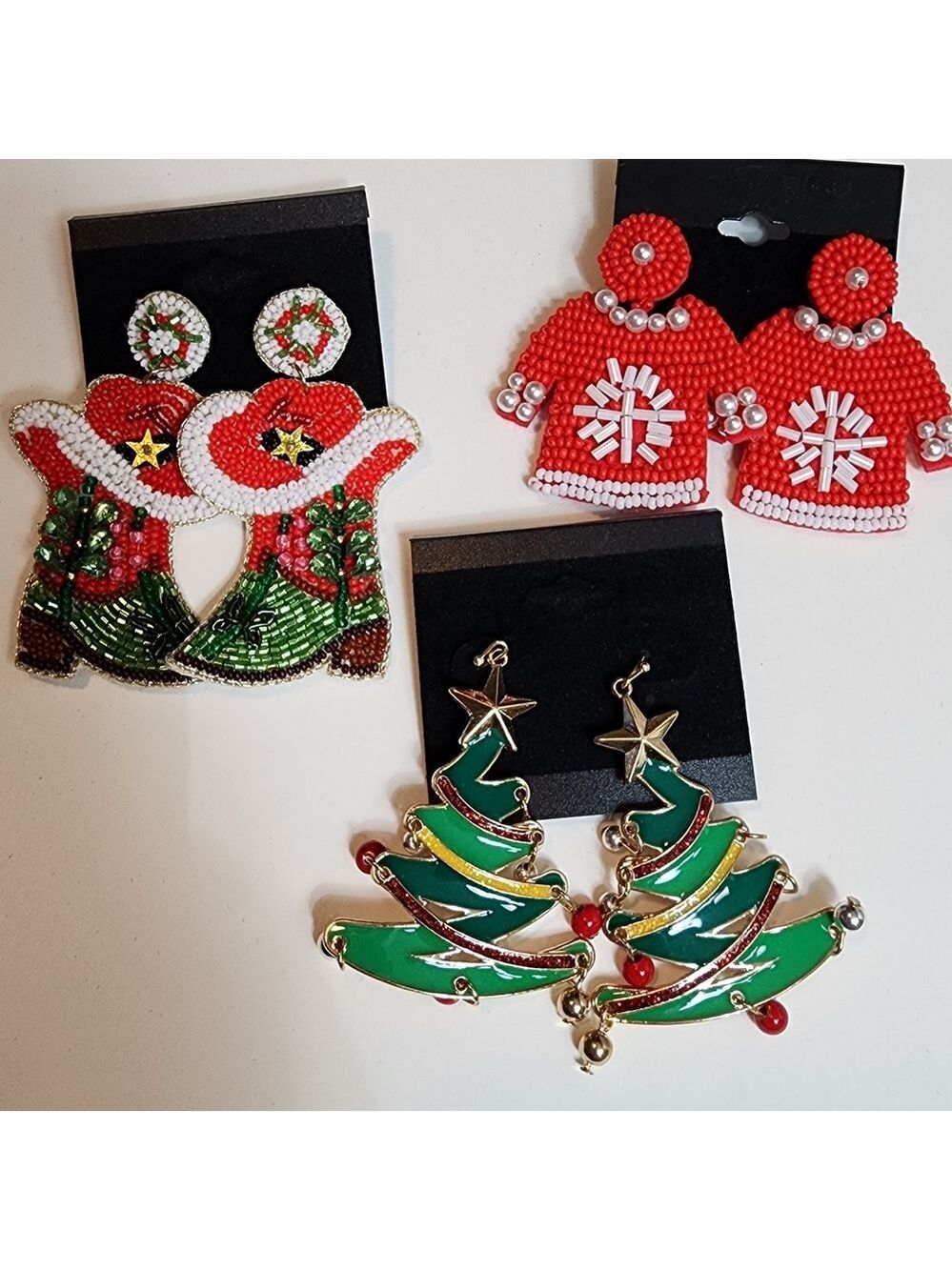 Festive Christmas Earrings Set